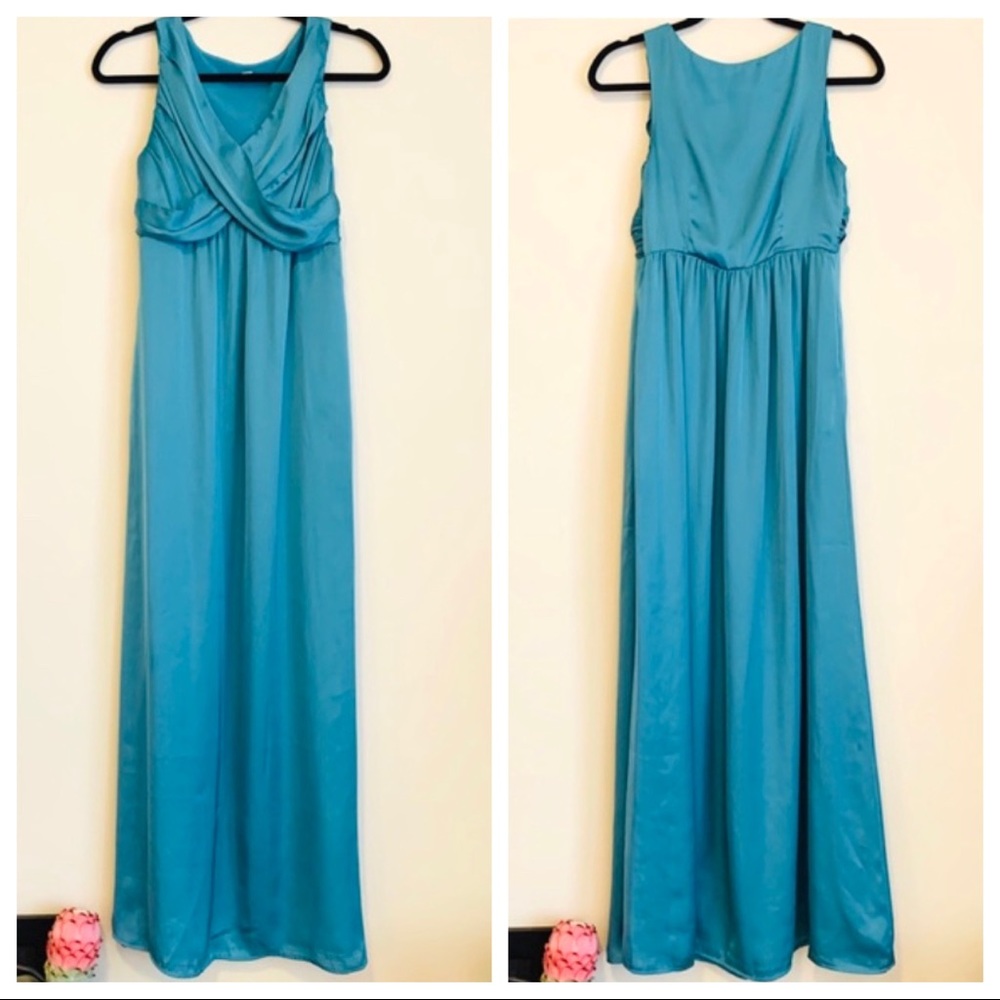Merona Teal Blue Grecian Goddess Maxi Dress